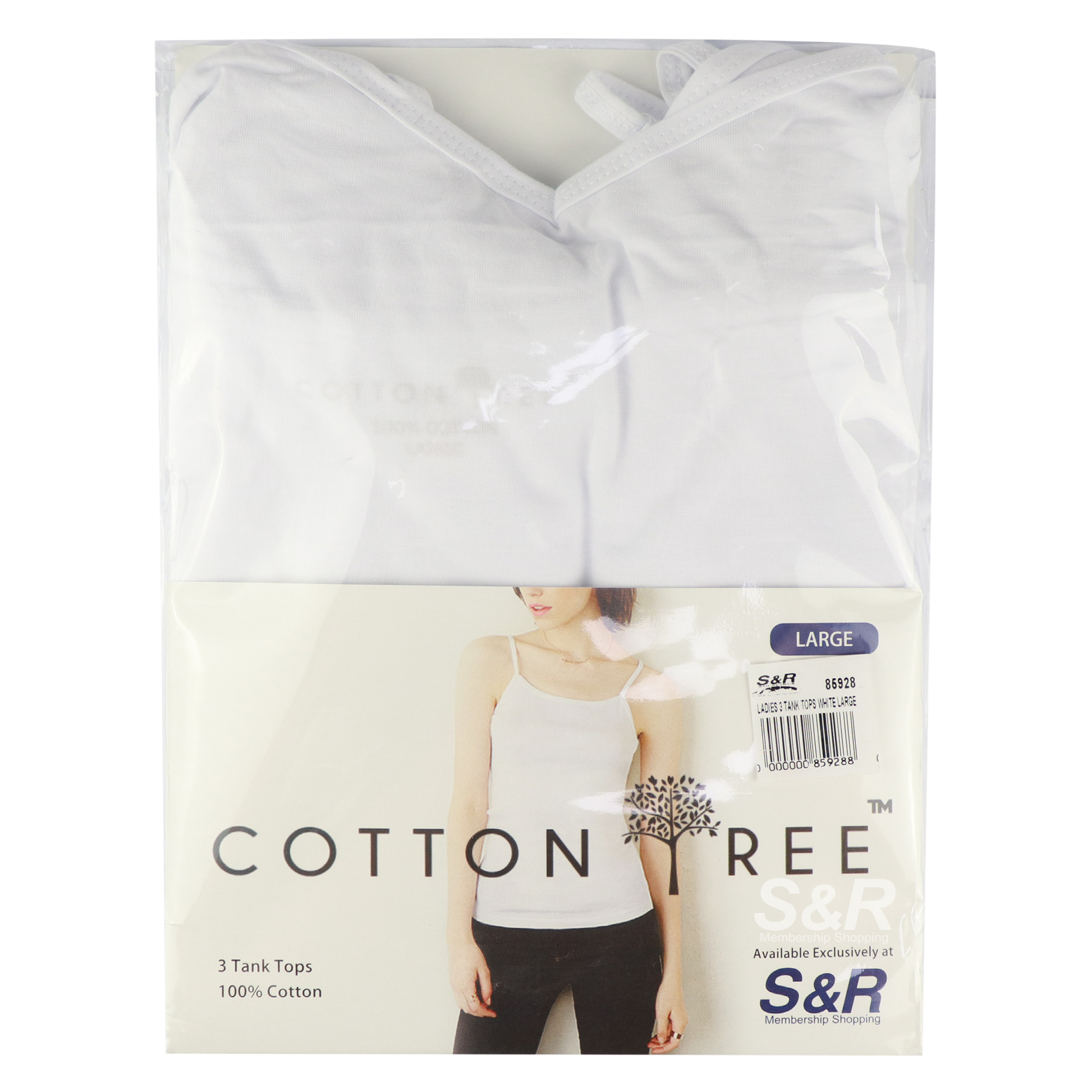 Cotton Tree Large White Ladies Tank Top 3pcs Cotton Tree Large White Ladies Tank Top 3pcs